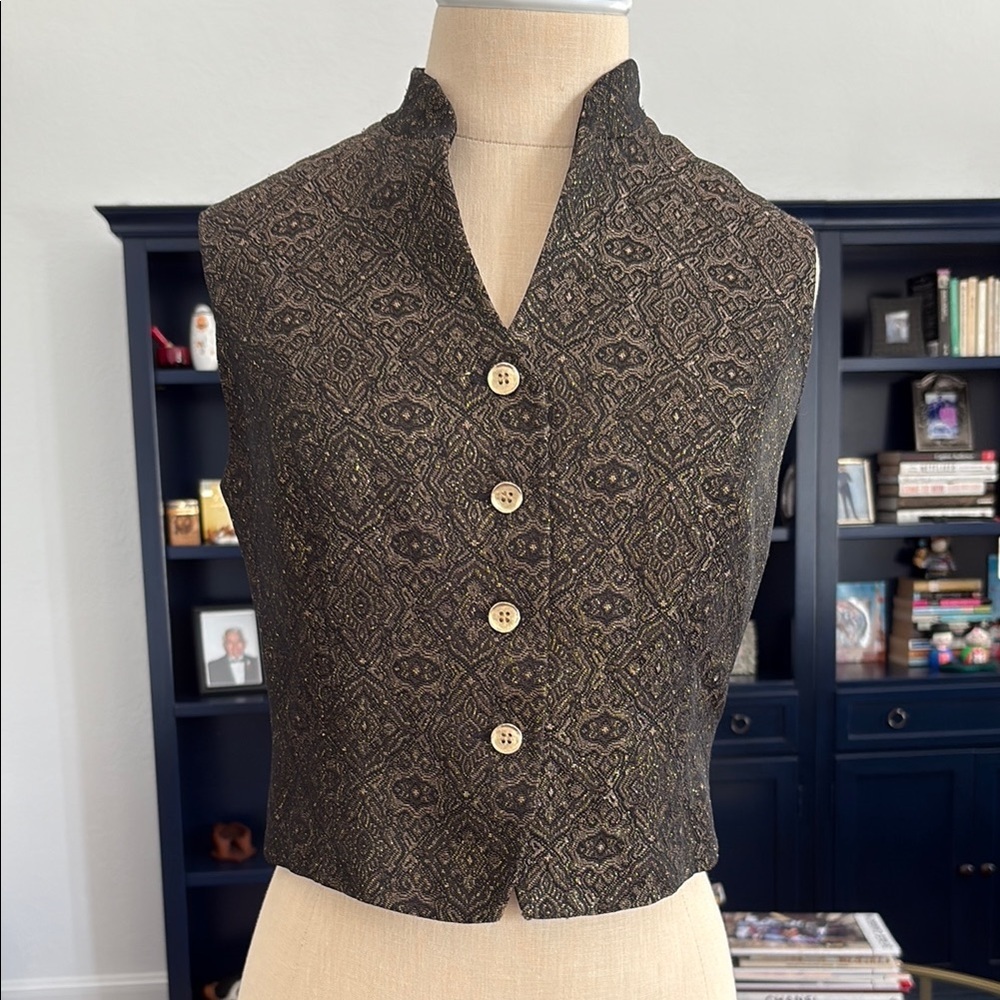 Vintage Georgiou Studio gold & black Vest size 6